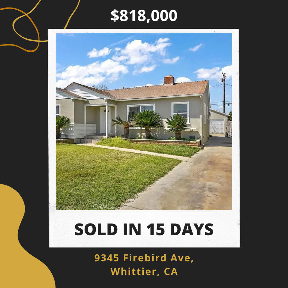 9345 Firebird Ave – Sold in 15 Days for $818,000 by Nanda Realty Front view of 9345 Firebird Ave, Whittier, CA – Sold by Varun Nanda in 15 days for $818,000